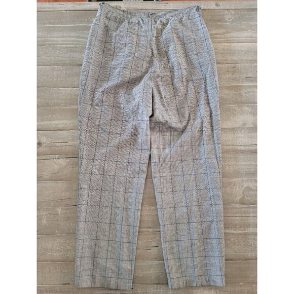 Claudia Barnes Dress Pants Women’s Size 14 Black & Gray Tapered Ladies Plaid - Picture 6 of 8
